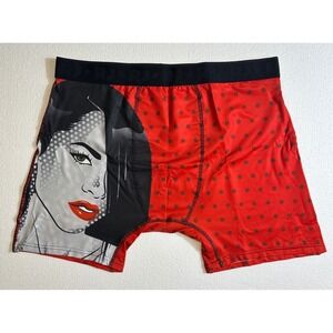 Aaliyah Princess of R&B Boxer Briefs Red Polka Dot Mens Size L